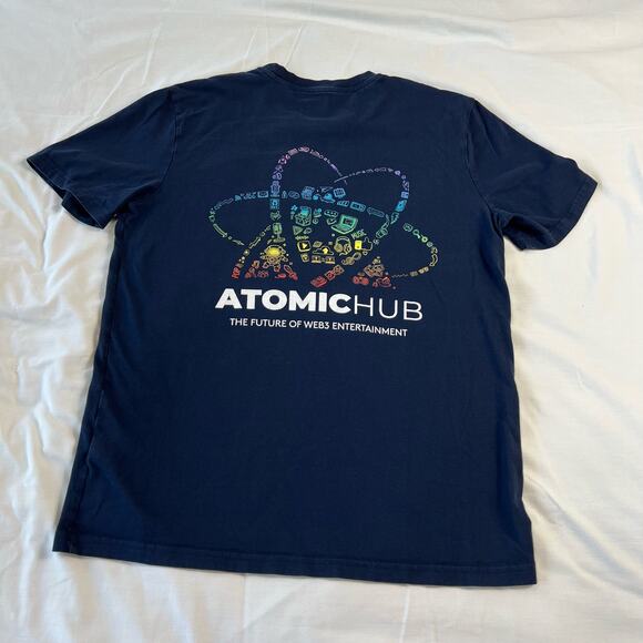 AtomicHub Adult Medium Navy Blue T-Shirt Short Sleeve NonFungible - Picture 4 of 5
